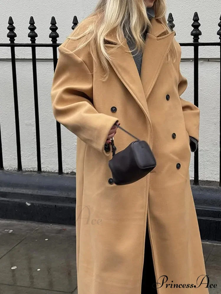 Brown Woolen Dual Buttoned Coat - Image 3