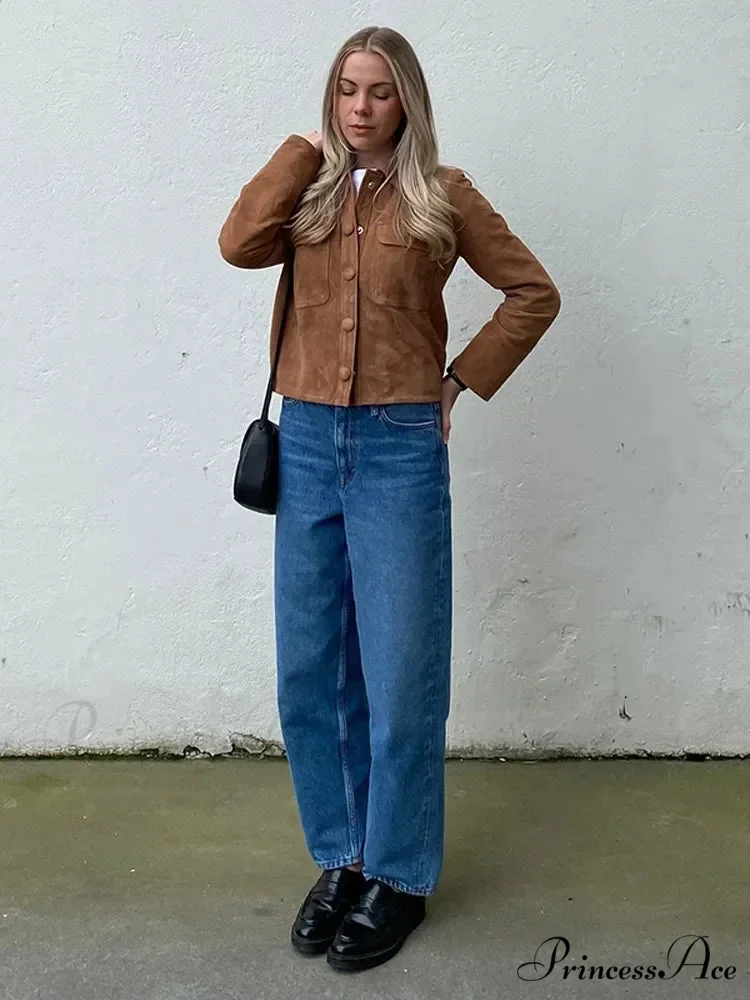 Brown Woolen Extended Sleeve Brief Jacket - Image 6
