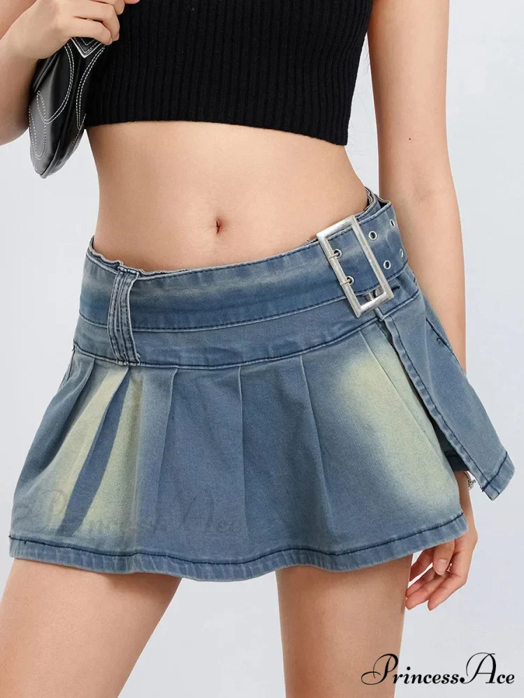 Buckled Folded A-Line Skirt - Image 3