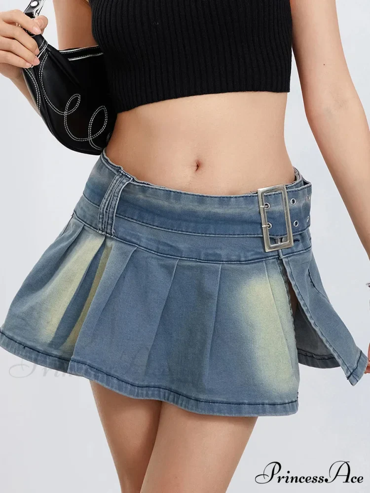 Buckled Folded A-Line Skirt - Image 4