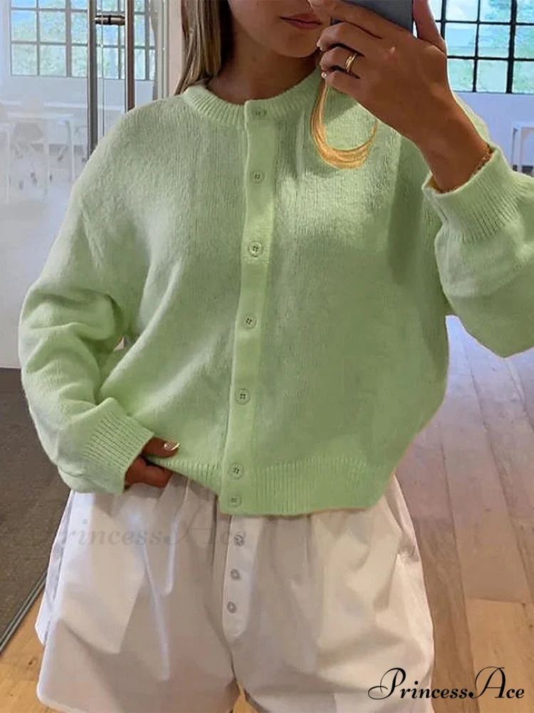 Button Down Airy Knit Cardigan - Image 6