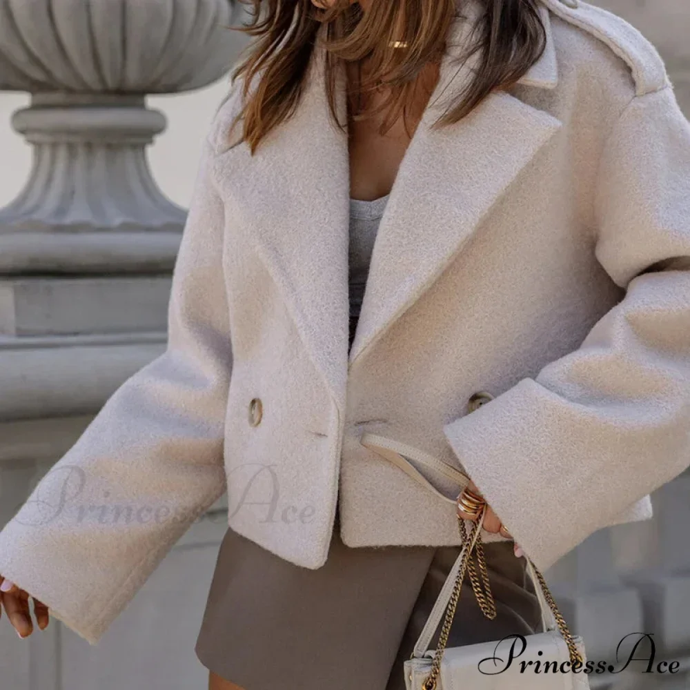 Button Patchwork Basic Style Coat - Image 9