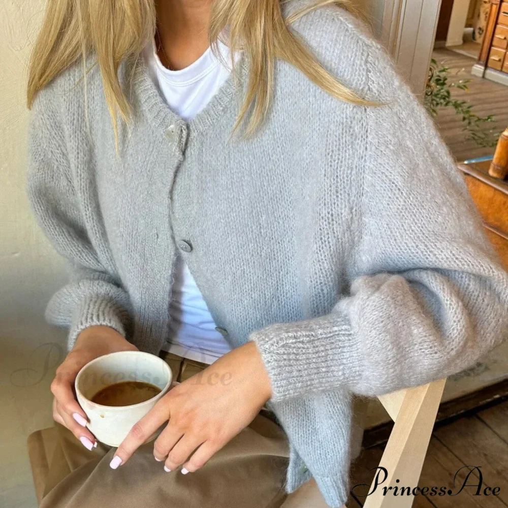 Button Up Airy Monochrome Cardigan - Image 3