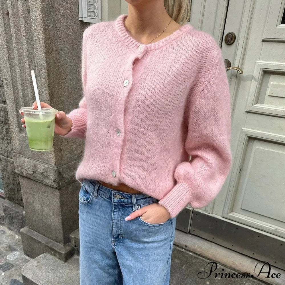 Button Up Airy Monochrome Cardigan - Image 5
