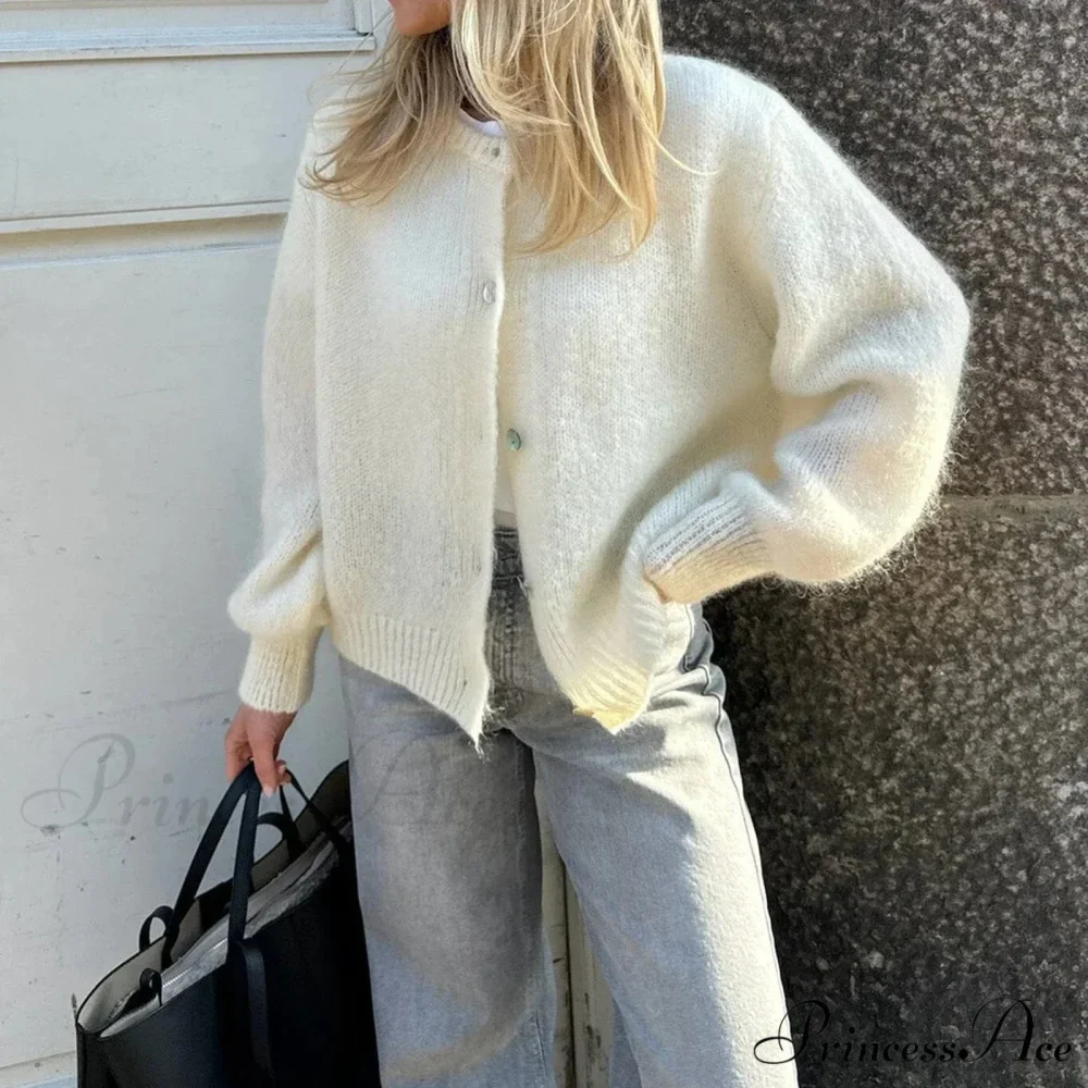 Button Up Airy Monochrome Cardigan - Image 6