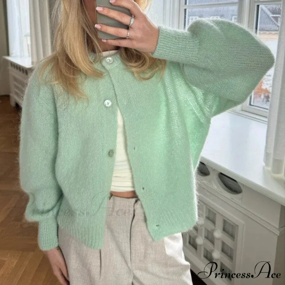 Button Up Airy Monochrome Cardigan - Image 8