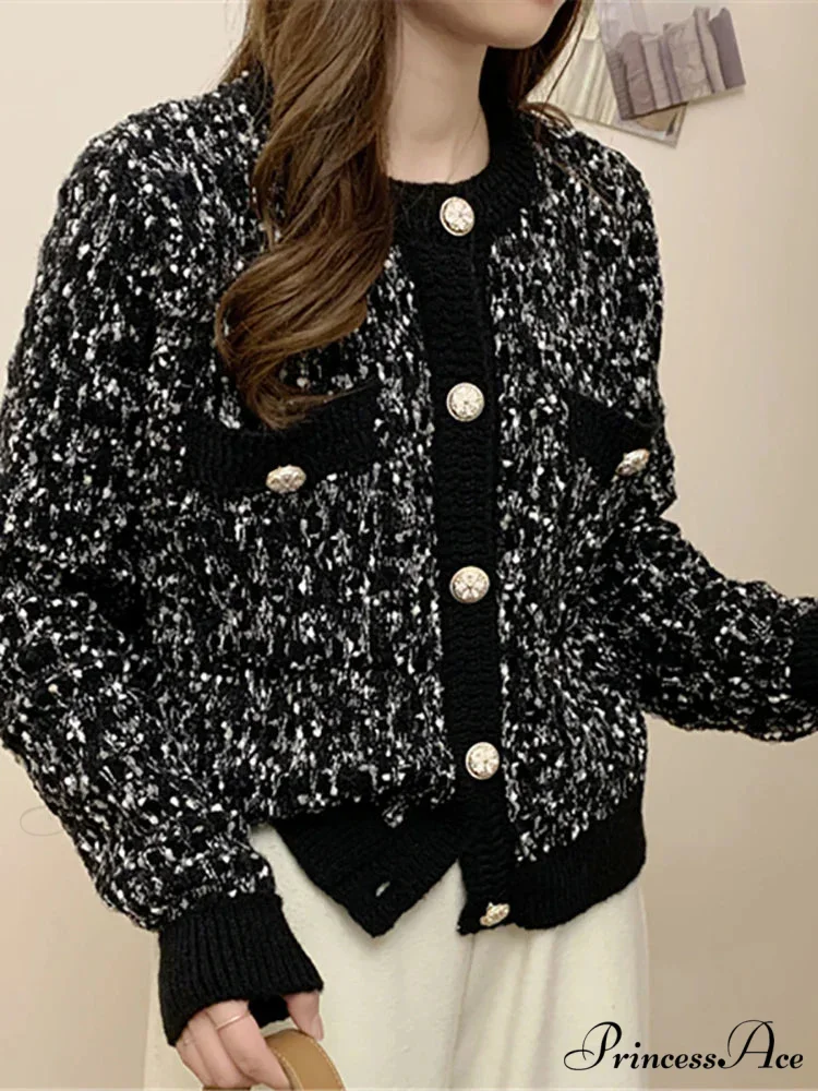 Button-Up Baggy Knit Korean Style Fall Winter Cardigan - Image 3
