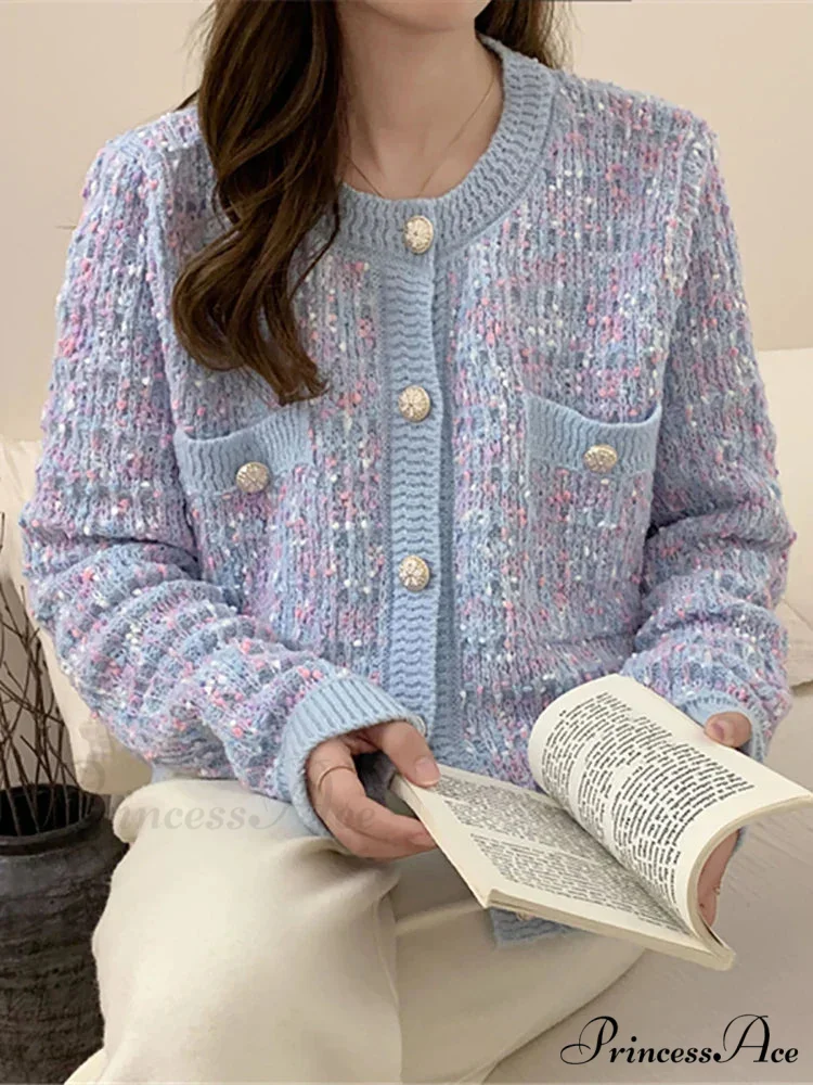 Button-Up Baggy Knit Korean Style Fall Winter Cardigan - Image 4
