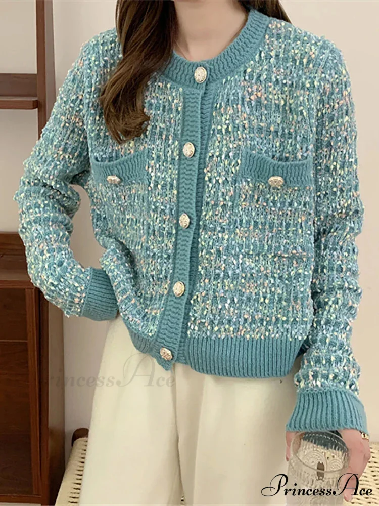 Button-Up Baggy Knit Korean Style Fall Winter Cardigan - Image 5
