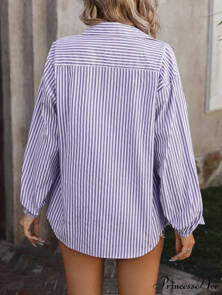 Calm Long Sleeve Banded Casual Shirt Blouse - Image 5