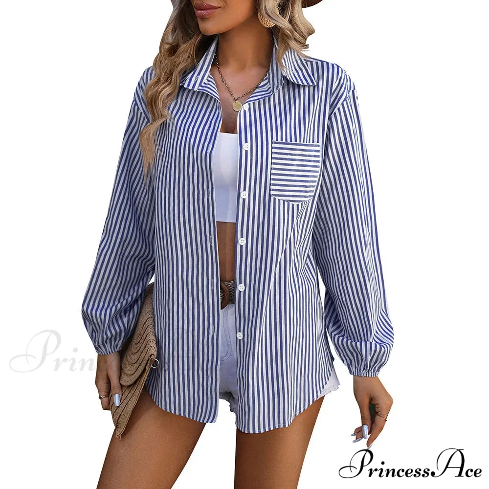 Calm Long Sleeve Banded Casual Shirt Blouse - Image 6