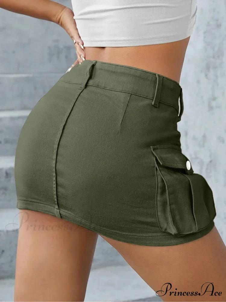 Cargo Pocket Small Waist Skirt - Image 3