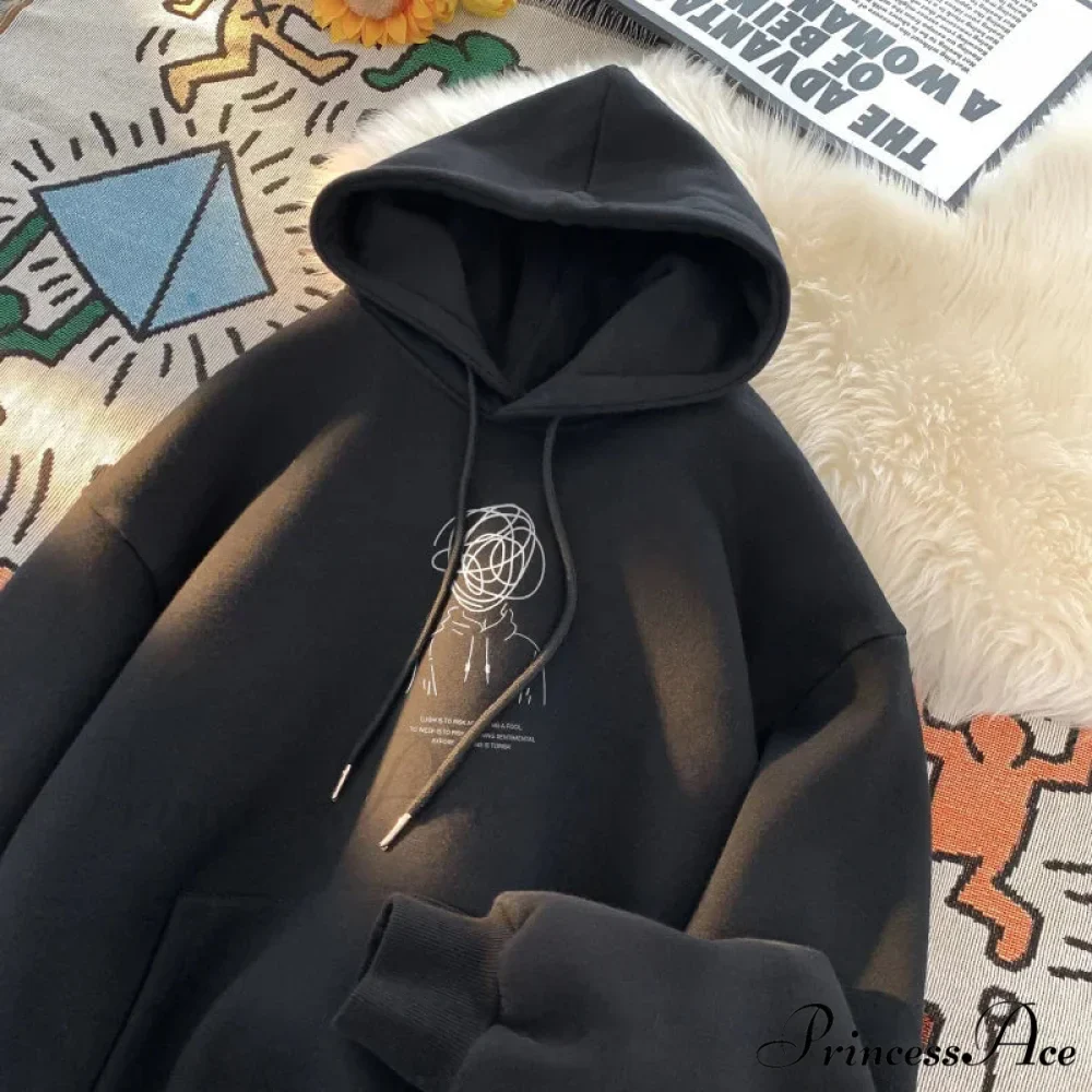 Cartoon Idea Print Rap Hoodie - Image 3