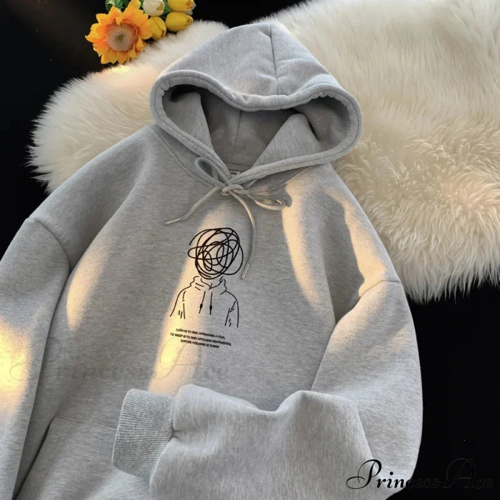 Cartoon Idea Print Rap Hoodie - Image 6