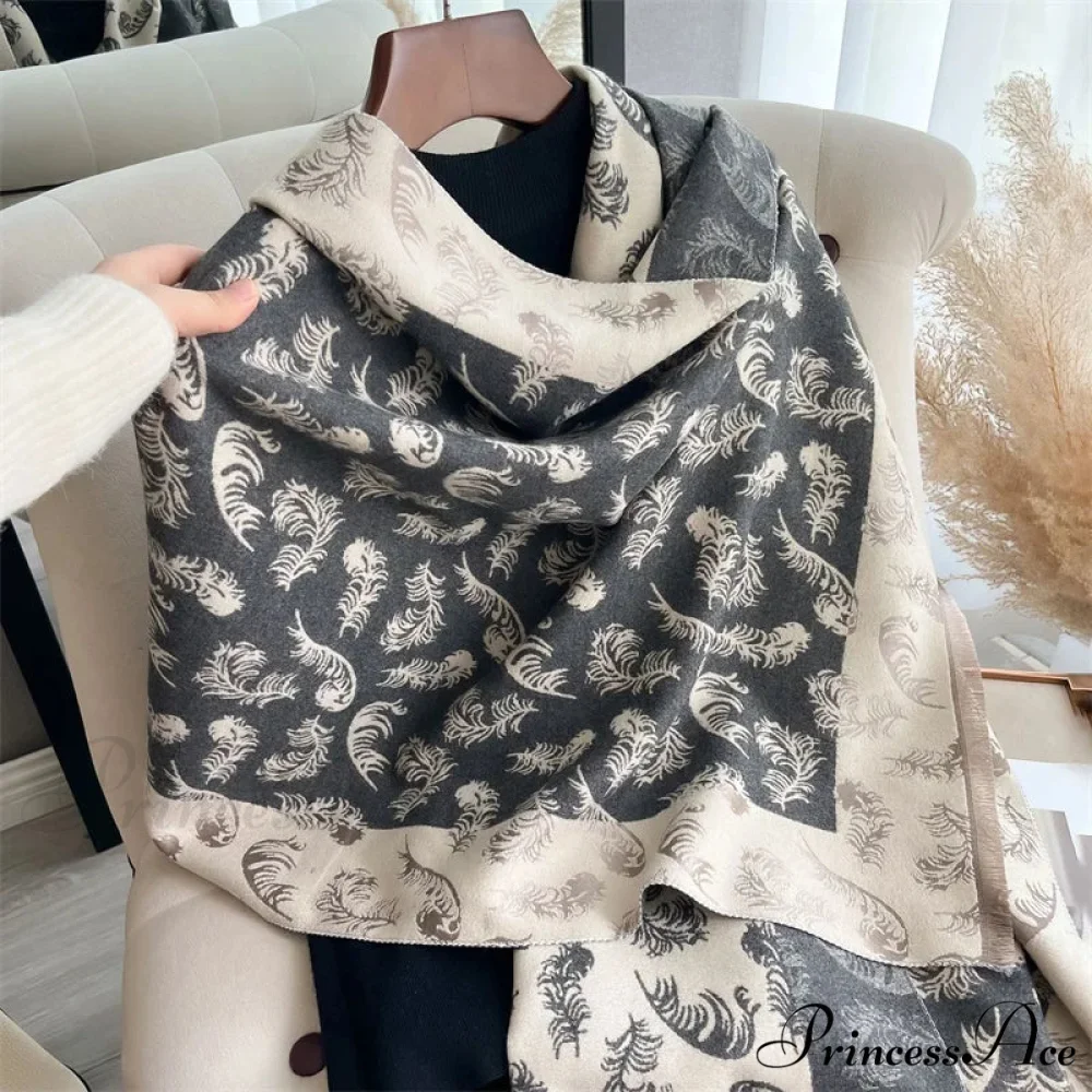 Cashmere Feather Pattern Scarf