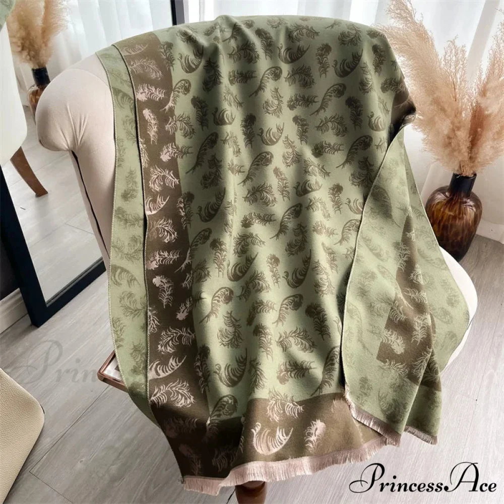 Cashmere Feather Pattern Scarf - Image 3