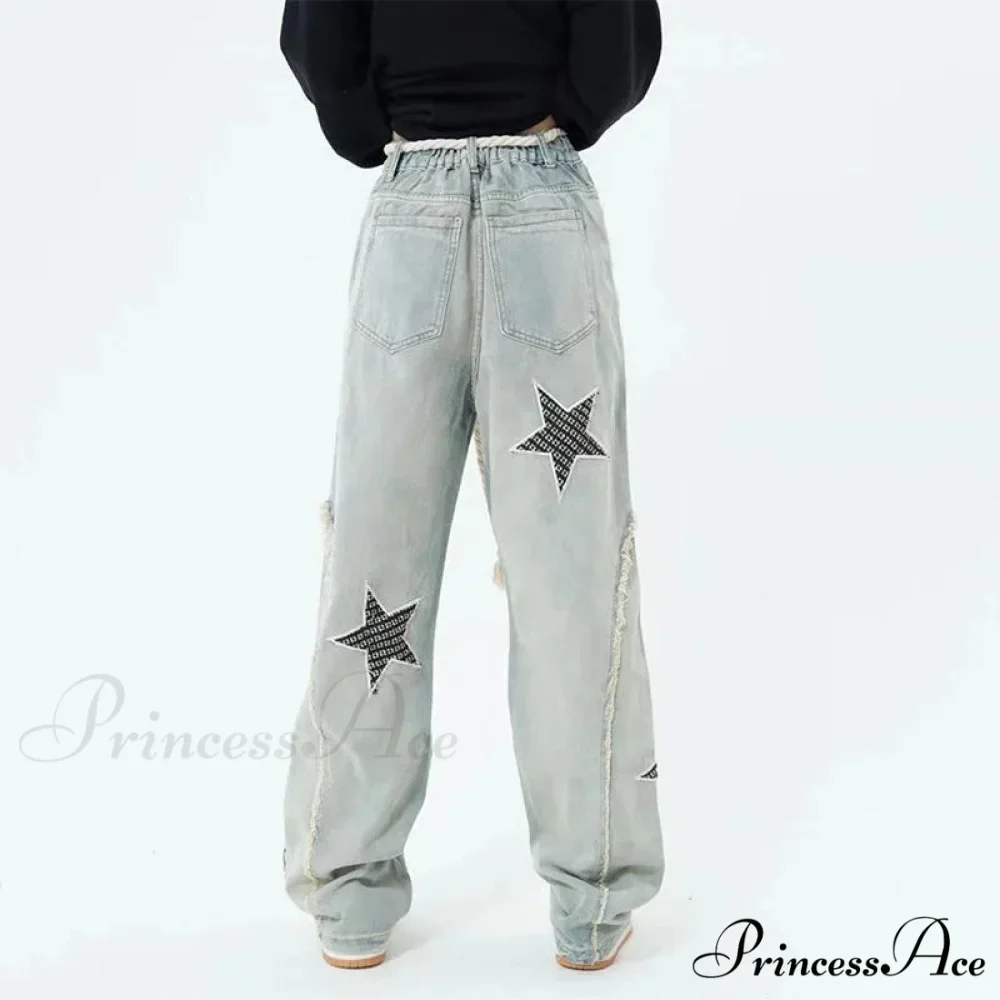 Celestial Stitching High Rise Denim Trousers - Image 2