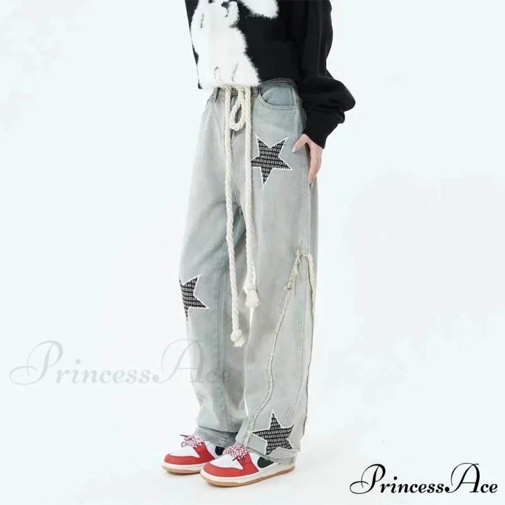 Celestial Stitching High Rise Denim Trousers - Image 3