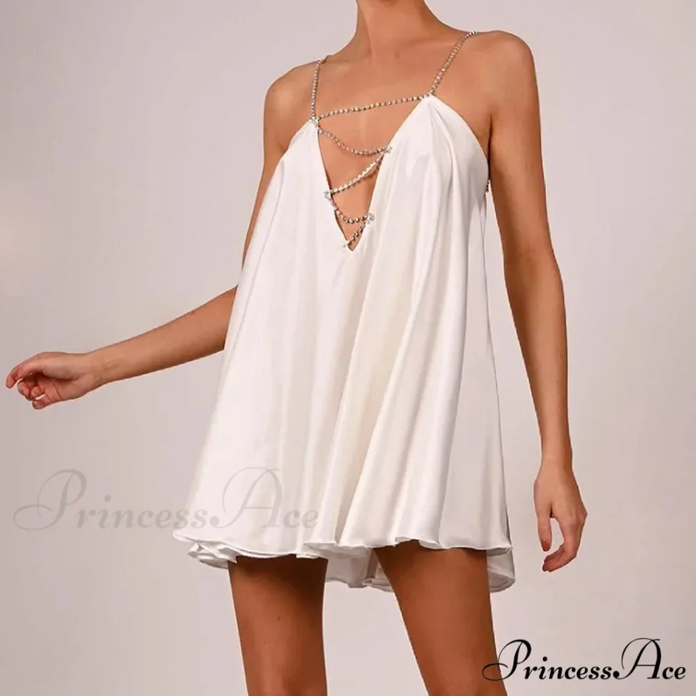 Chain Suspenders Hollow Petite Dress - Image 10