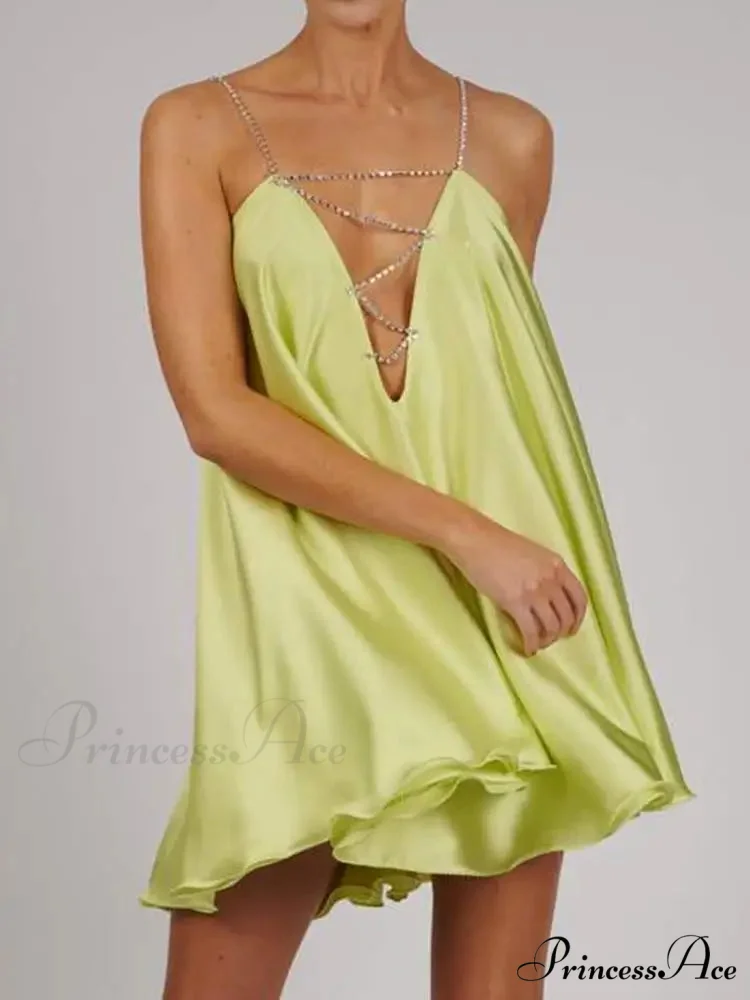 Chain Suspenders Hollow Petite Dress - Image 5