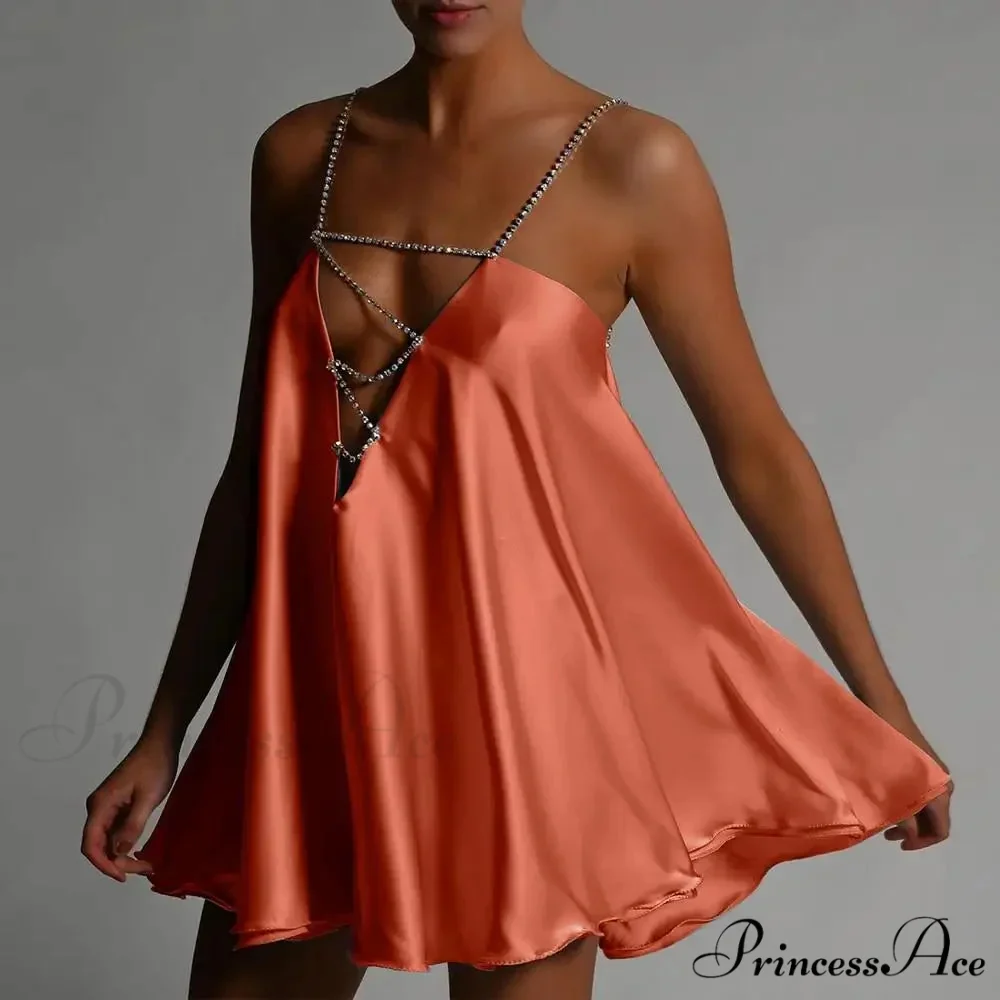 Chain Suspenders Hollow Petite Dress - Image 6