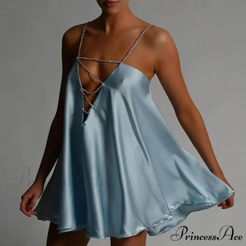 Chain Suspenders Hollow Petite Dress - Image 7