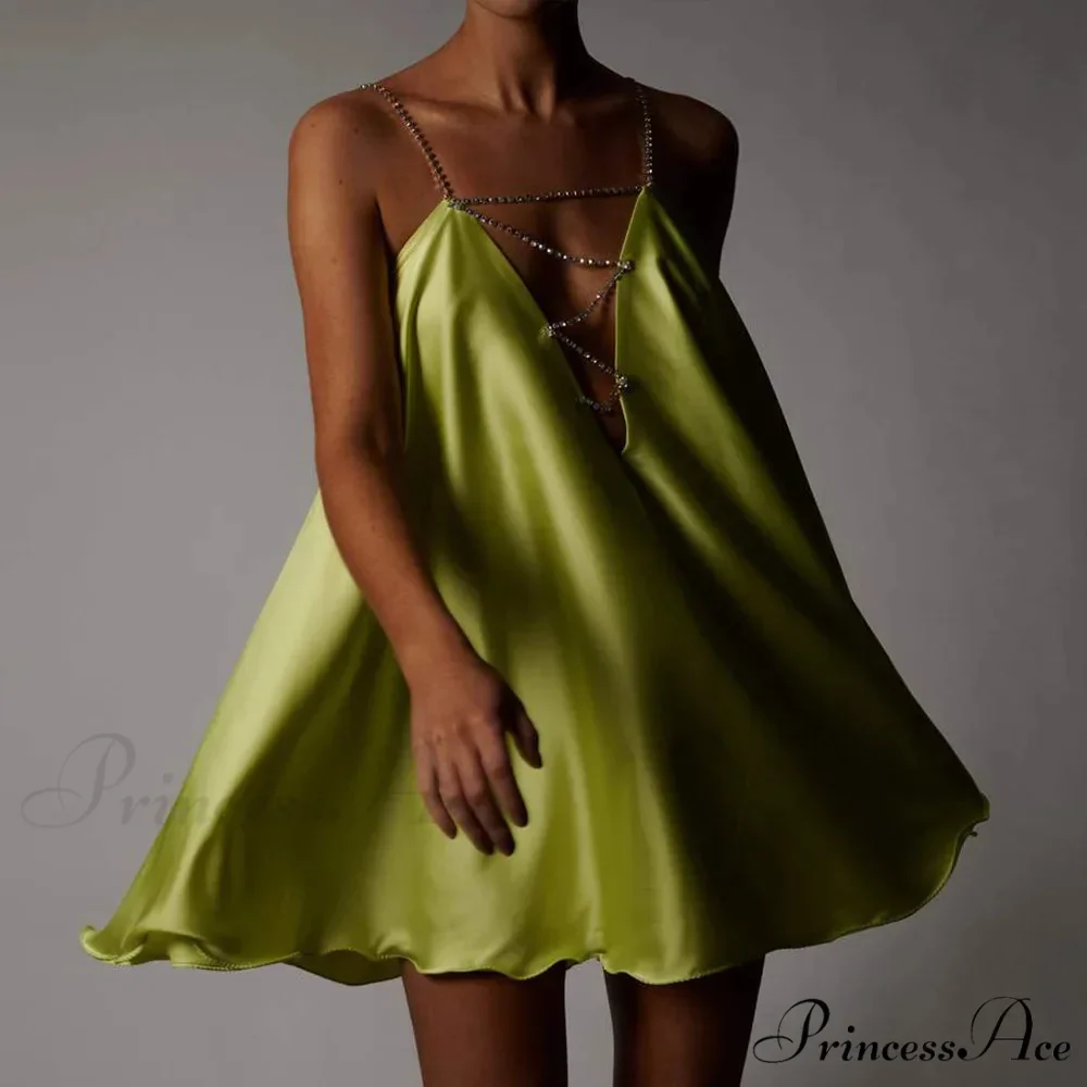 Chain Suspenders Hollow Petite Dress - Image 8