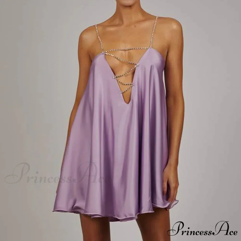 Chain Suspenders Hollow Petite Dress - Image 9