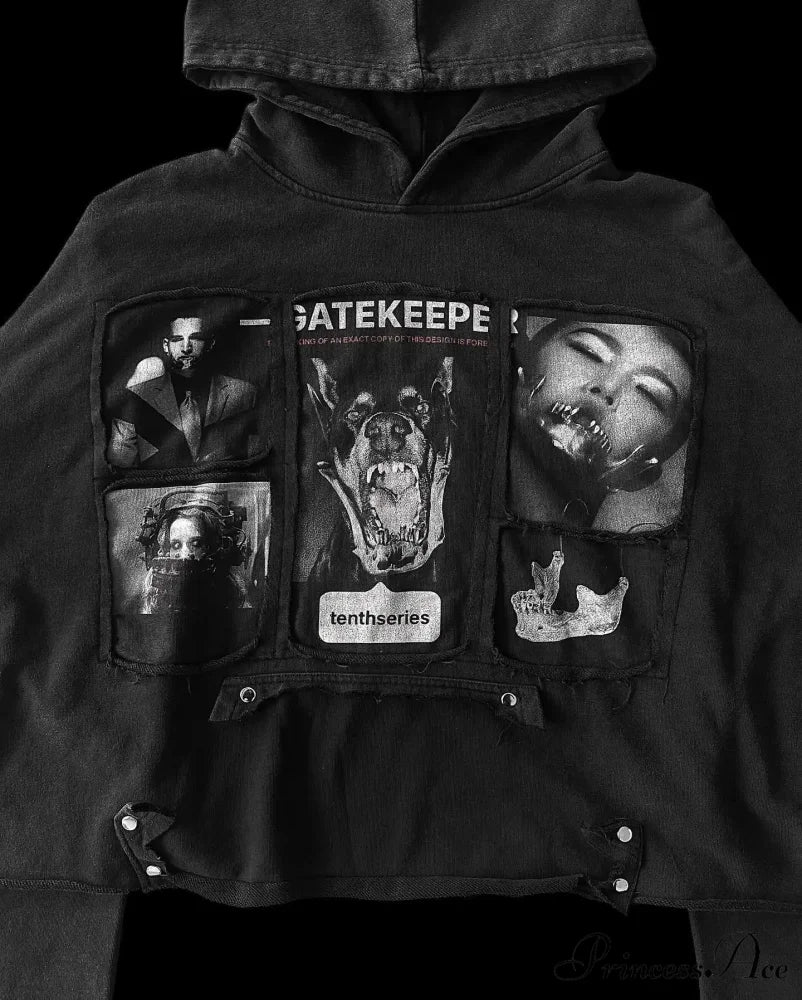 Character Graphic Dark Hoodie - Image 3