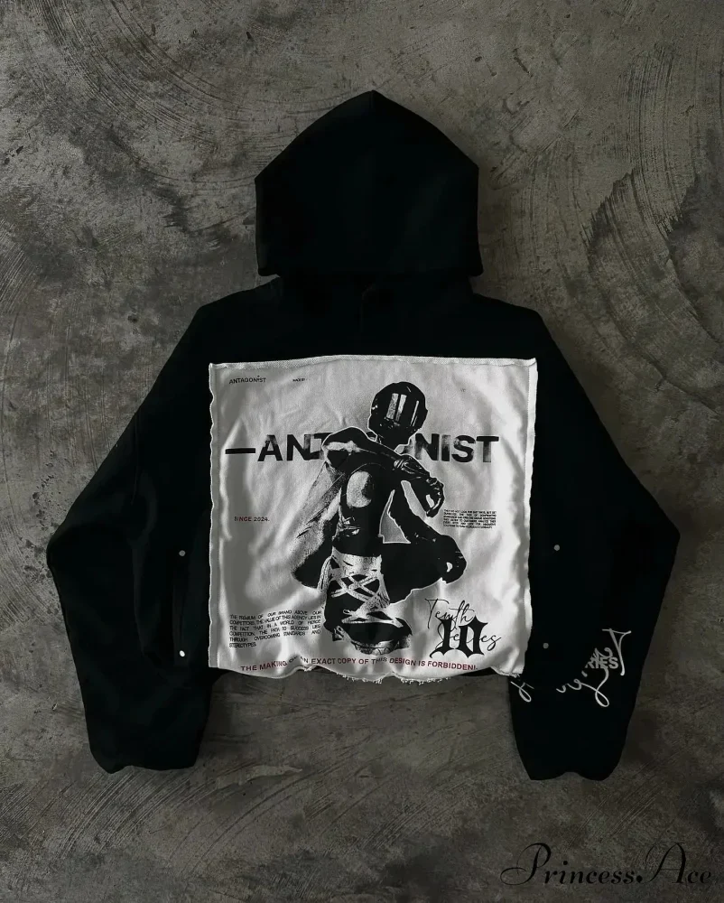 Character Graphic Dark Hoodie - Image 8