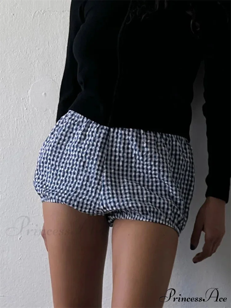 Checked Banded Elastic Waist Short - Image 4