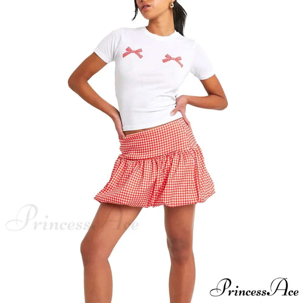 Checkered Bubble Tartan Style Skirt - Image 6