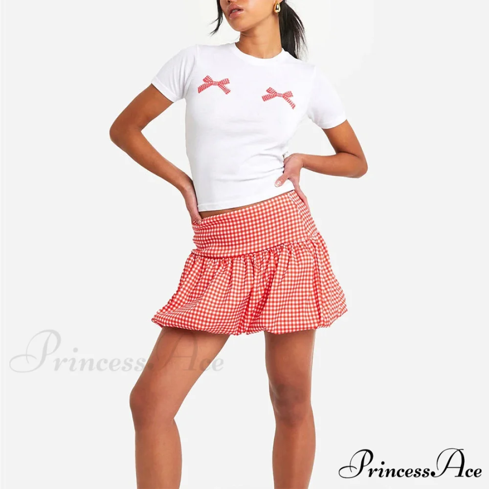 Checkered Bubble Tartan Style Skirt - Image 8