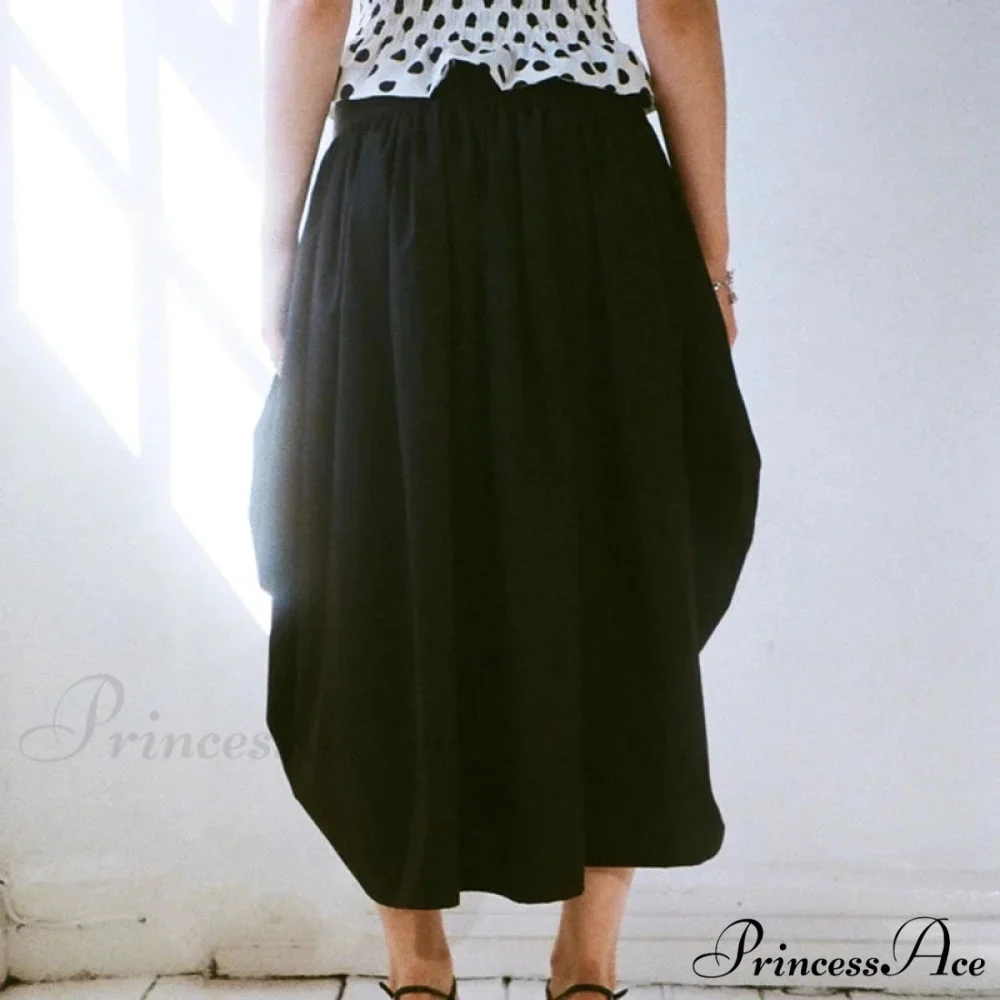 Checkered Cinched Waist Long Skirt - Image 7