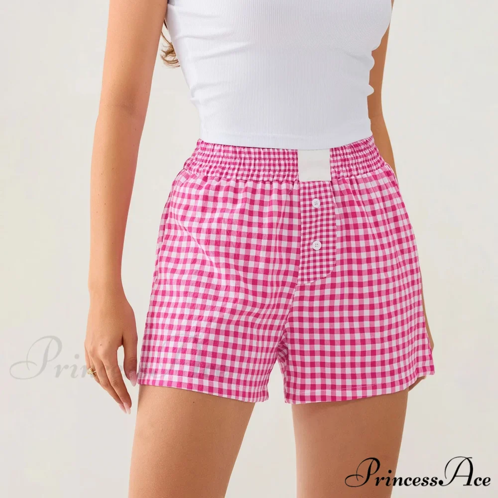 Checkered Different Button Lounge Short - Image 8
