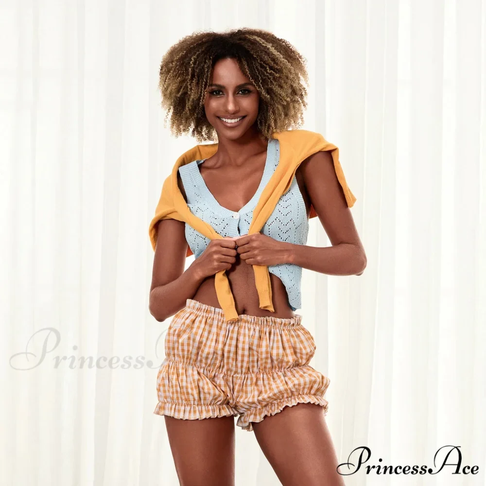 Checkered Frill Tiered Flounce Short - Image 4