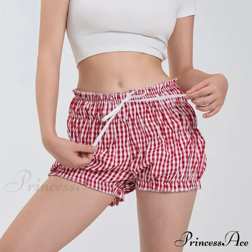 Checkered Frilled Sleepwear Bloomer Short - Image 3