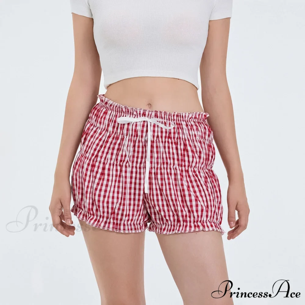 Checkered Frilled Sleepwear Bloomer Short - Image 4