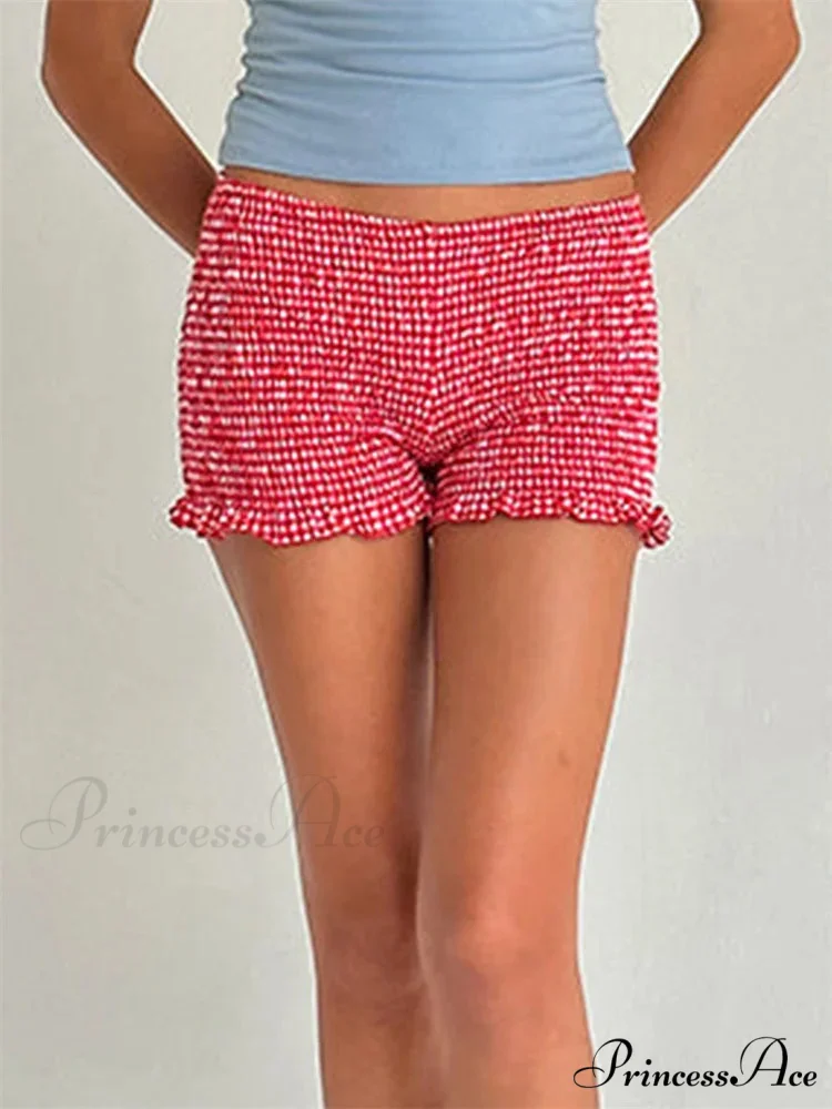 Checkered Frilled Sleepwear Lounge Short - Image 2