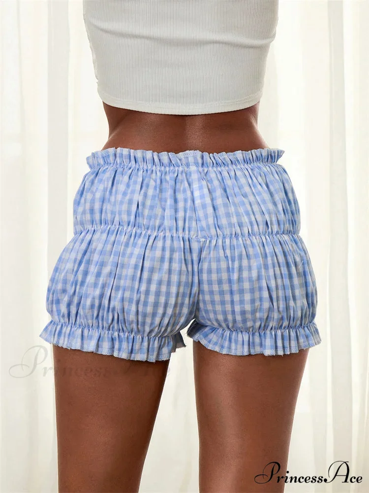 Checkered Gathered Frilly Bloomer Short - Image 4