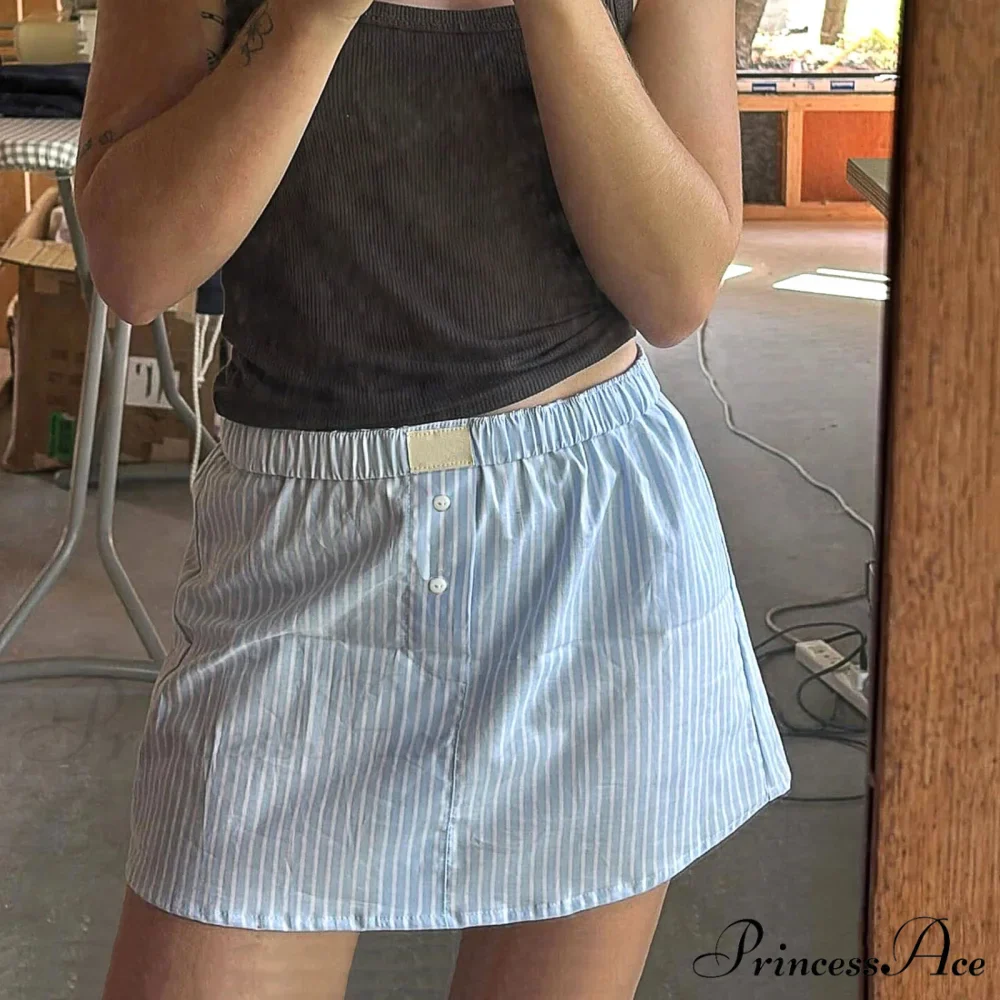 Checkered Gingham Short Skirt - Image 5