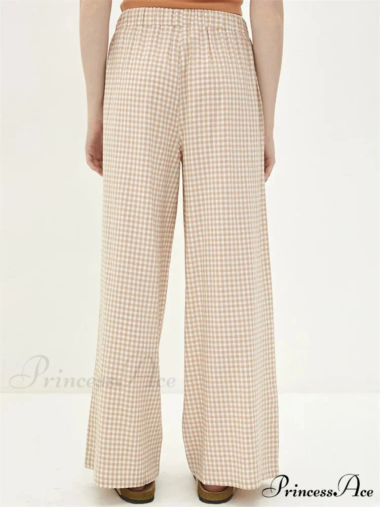 Checkered High-Rise Cinched Wide Leg Urban Pant - Image 2