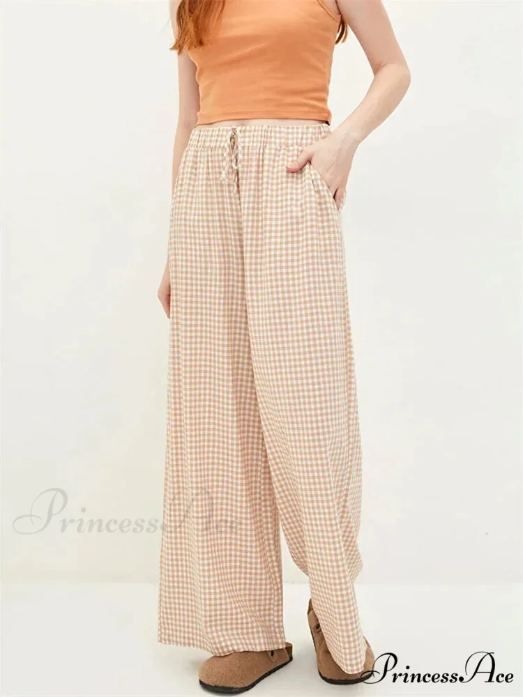 Checkered High-Rise Cinched Wide Leg Urban Pant - Image 4