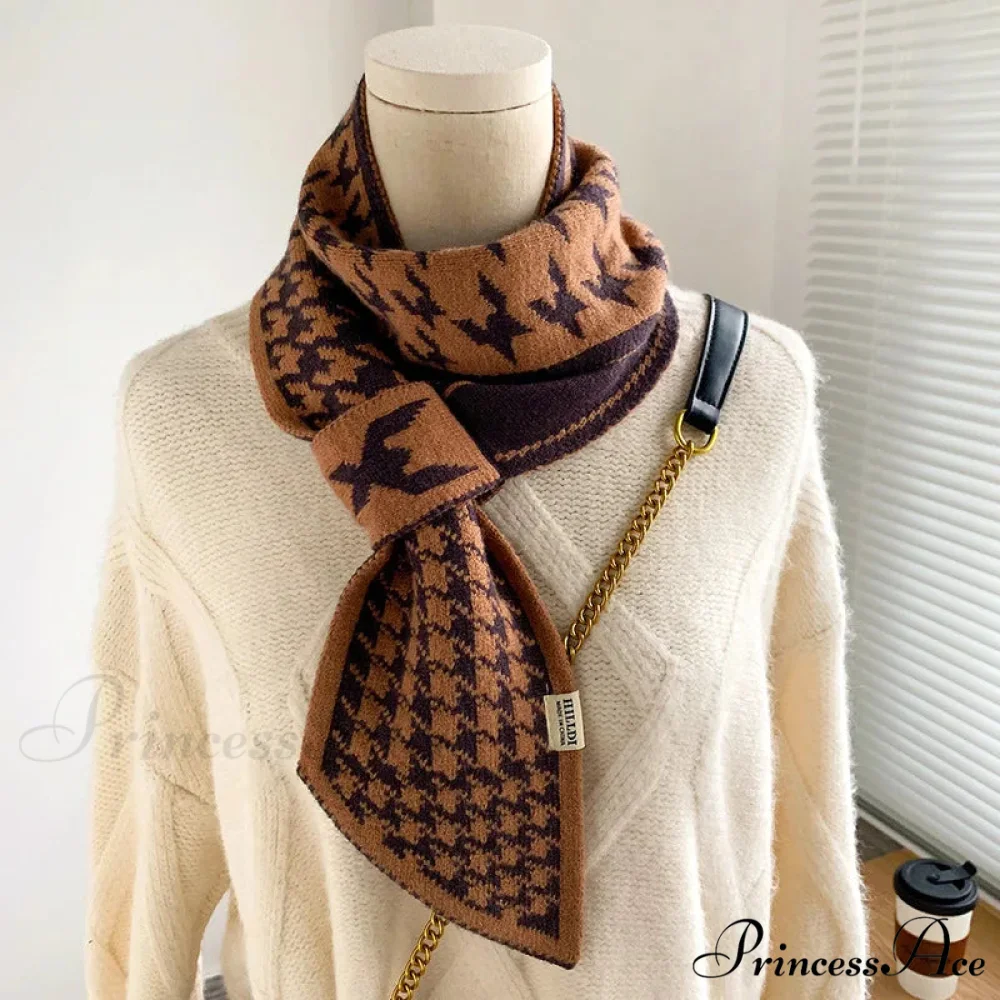 Checkered Knit Winter Scarf - Image 2