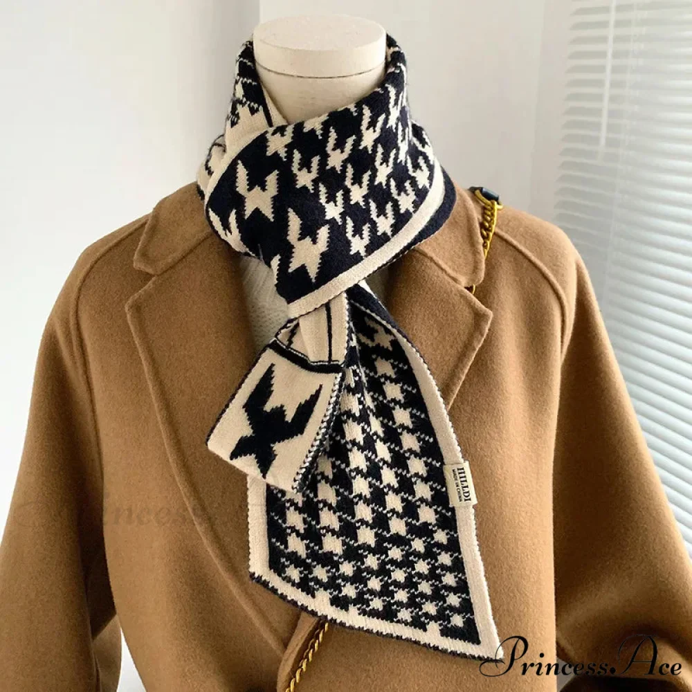 Checkered Knit Winter Scarf - Image 3