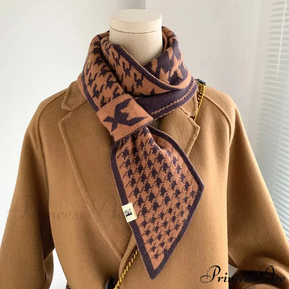 Checkered Knit Winter Scarf - Image 4