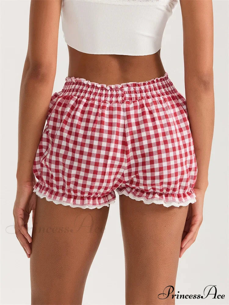 Checkered Lace Frill Bloomer Short - Image 2