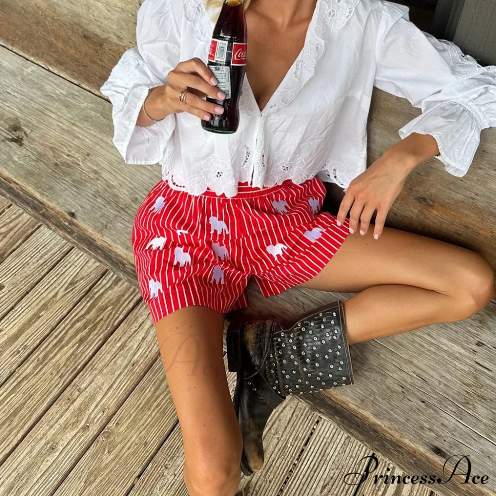 Checkered Line High-Waist Short - Image 4