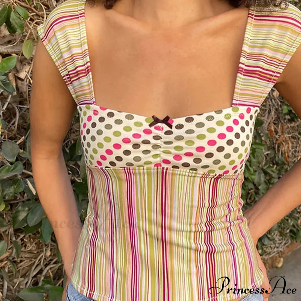 Checkered Lines Square Crop Top - Image 2