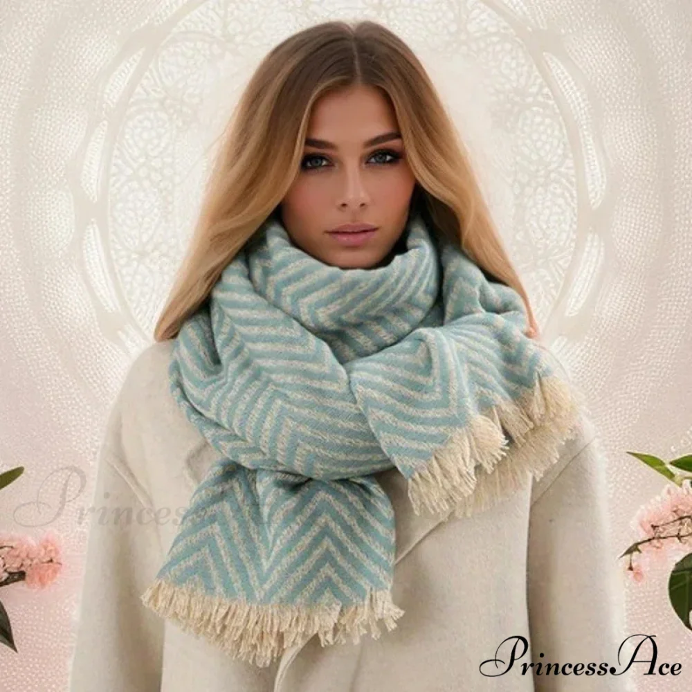 Checkered Pattern Cashmere Winter Travel Scarf - Image 14
